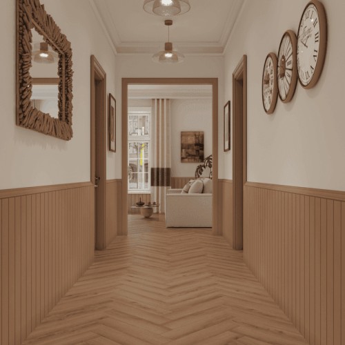 Кварцвиниловая плитка Norland клеевая Parquet S LVT Senezh 1056-5 венгерская елка 590×118×2,5
