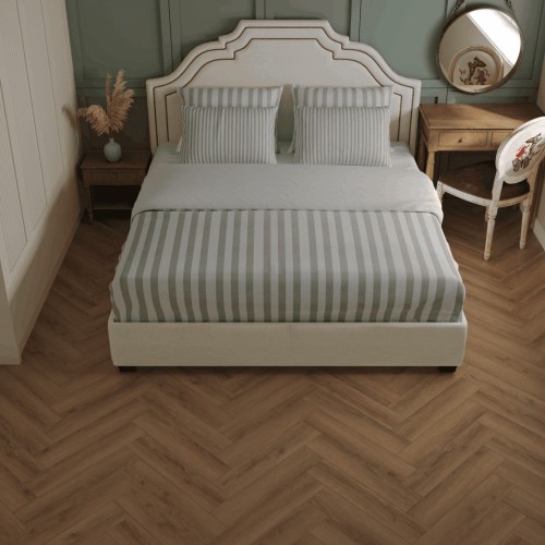 Кварцвиниловая плитка Norland клеевая Parquet S LVT Ladoga 1056-6 венгерская елка 590×118×2,5