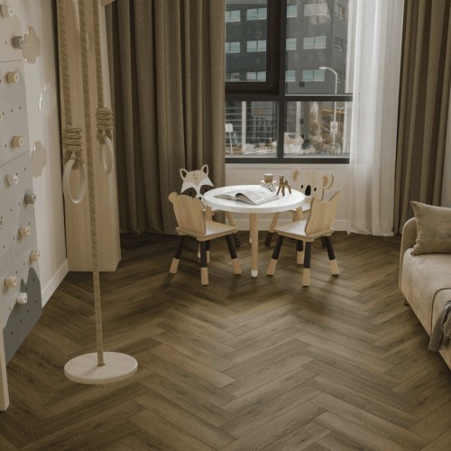 Кварцвиниловая плитка Norland клеевая Parquet S LVT Polar 1056-11 венгерская елка 590×118×2,5