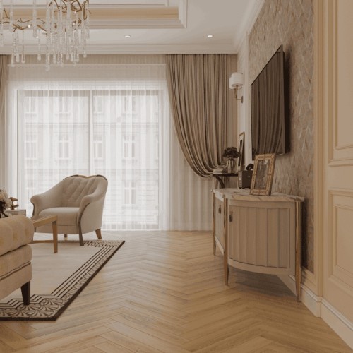 Ламинат Norland Herringbone Elegant Дуб Борео LF303-32 венгерская елка 600×100×8