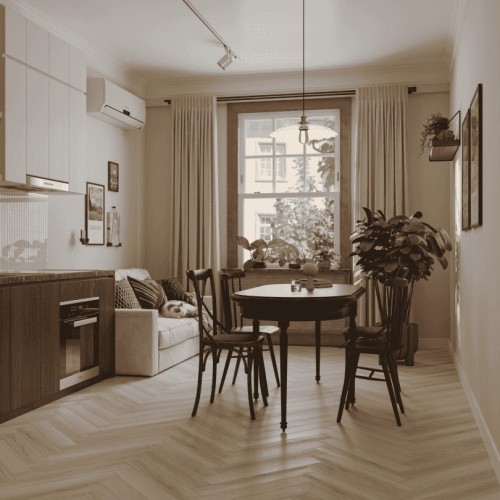 Ламинат Norland Herringbone Elegant Дуб Иония LF303-33 венгерская елка 600×100×8