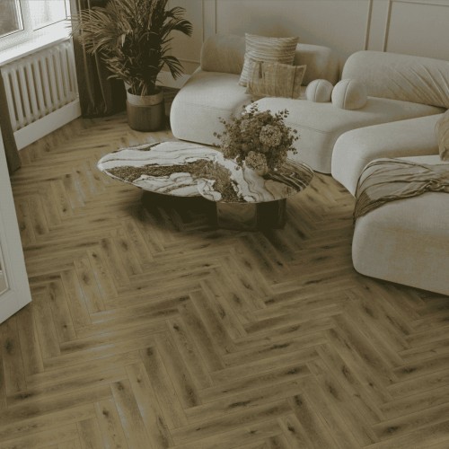 Ламинат Norland Herringbone Elegant Дуб Элла LF303-41 венгерская елка 600×100×8