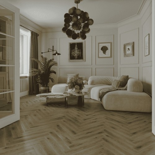 Ламинат Norland Herringbone Elegant Дуб Элла LF303-41 венгерская елка 600×100×8