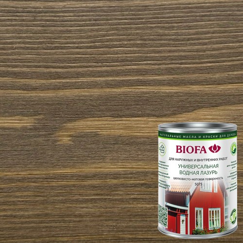 Лазурь для дерева Biofa 5075 цвет 7554 Каштановый Шелк шелковисто-матовая 1 л