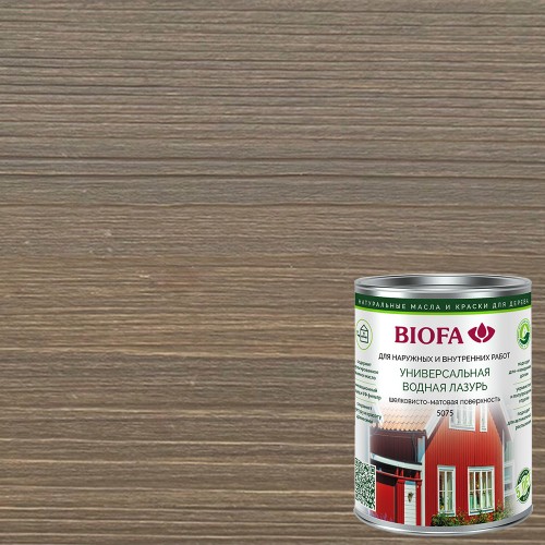 Лазурь для дерева Biofa 5075 цвет 7555 Кофейная Роща шелковисто-матовая 1 л
