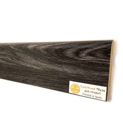 Плинтус МДФ ламинированный TeckWood Дуб Графит Oak Grafit 2000×75×16