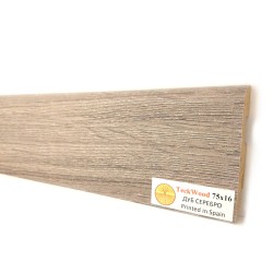 Плинтус МДФ ламинированный TeckWood Дуб Серебро Oak Silver 2000×75×16
