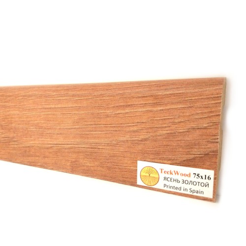 Плинтус МДФ ламинированный TeckWood Ясень Золотой Oak Gold 2000×75×16