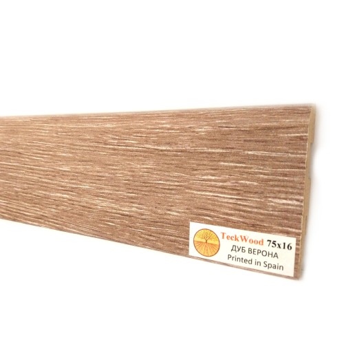 Плинтус МДФ ламинированный TeckWood Дуб Верона Oak Verona 2000×75×16