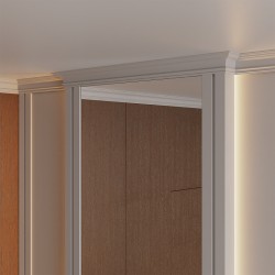 Потолочный плинтус под покраску Европласт U.6.50.401 с подсветкой 2000×64×97