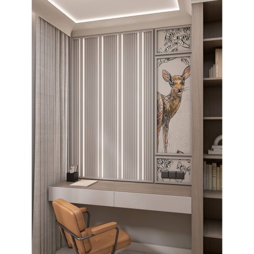 Потолочный плинтус под покраску Hiwood A178 с подсветкой 2000×140×110