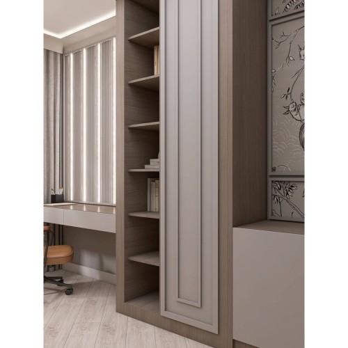 Потолочный плинтус под покраску Hiwood A178 с подсветкой 2000×140×110