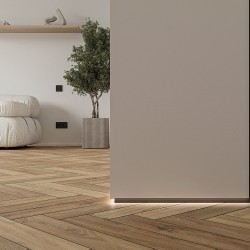 Плинтус алюминиевый теневой с подсветкой Laconistiq Light Светлое Золото 33-15-300 3000×41,3×15
