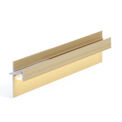 Плинтус алюминиевый теневой с подсветкой Laconistiq Light Светлое Золото 33-15-300 3000×41,3×15