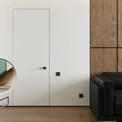 Плинтус алюминиевый теневой с подсветкой Laconistiq Light Doors Черный муар 38-31-300 3000×36×15,5