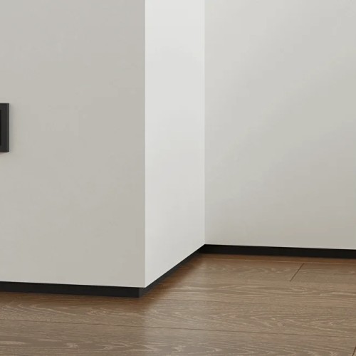 Плинтус алюминиевый теневой с подсветкой Laconistiq Light Doors Черный муар 38-31-300 3000×36×15,5
