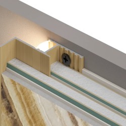 Профиль алюминиевый теневой с подсветкой Laconistiq Multilevel Classic Светлое Золото 27-15-300 3000×28,7×46,5