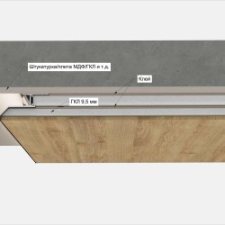 Профиль алюминиевый теневой с подсветкой Laconistiq Multilevel Struk RAL9016 Белый муар 20-32-300 3000×55×29