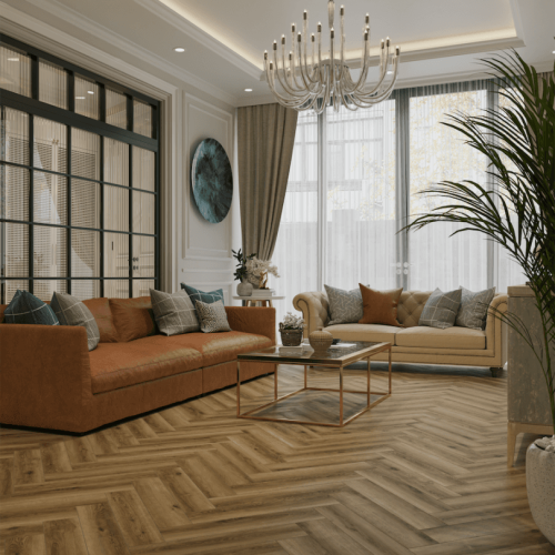 Кварцвиниловый SPC ламинат Alpine Floor Титан Паркет Афина ECO 29-1-R венгерская елка 600×125×6