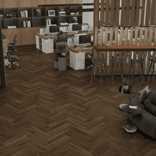 Кварцвиниловый SPC ламинат Alpine Floor Титан Паркет Минос ECO 29-4-R венгерская елка 600×125×6