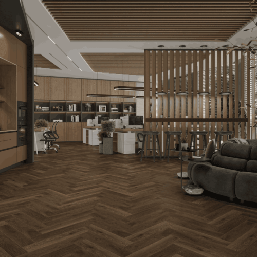 Кварцвиниловый SPC ламинат Alpine Floor Титан Паркет Минос ECO 29-4-R венгерская елка 600×125×6