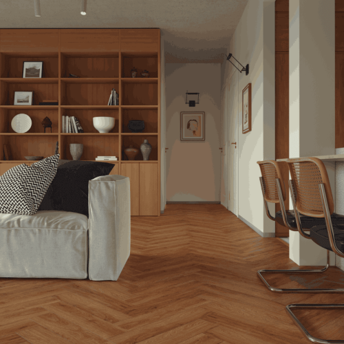 Кварцвиниловый SPC ламинат Alpine Floor Титан Паркет Олимп ECO 29-6-R венгерская елка 600×125×6