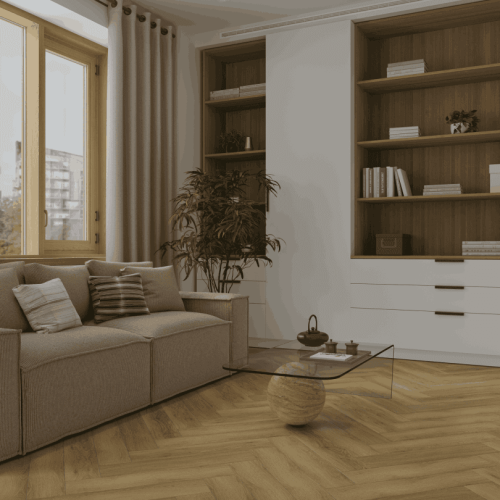 Кварцвиниловый SPC ламинат Alpine Floor Титан Паркет Антей ECO 29-11-R венгерская елка 600×125×6