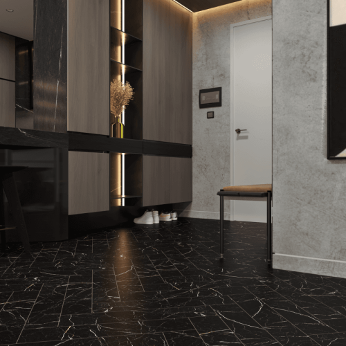 Кварцвиниловый SPC ламинат Alpine Floor Адамант Паркет Неро ECO 31-11-R венгерская елка 600×125×5