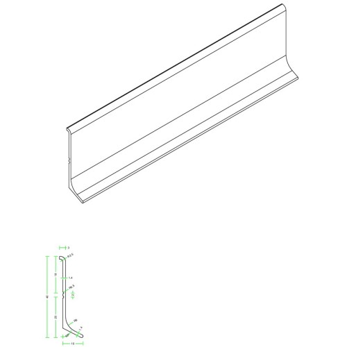 Плинтус алюминиевый Neexy Антрацит муар AKBD40-SA 2500×40×10