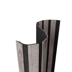 МДФ стеновая панель акустическая Artiva Flex Ясень Дымчатый AFL025 черный войлок гибкая 2750×600×6