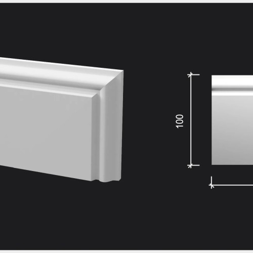 Заглушка для плинтуса под покраску Decor-Dizayn DD701/U3 правая 100 мм