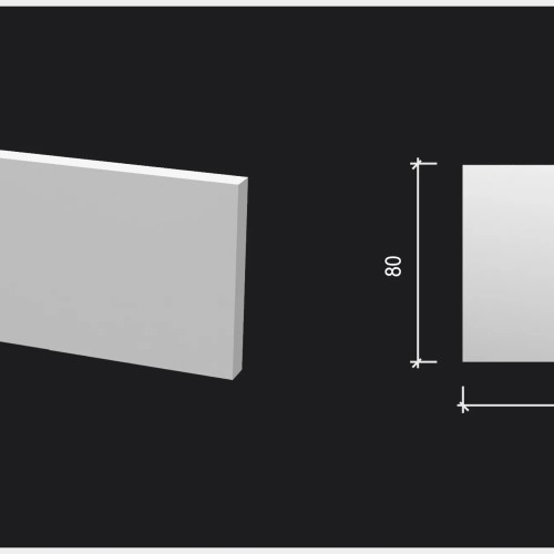 Заглушка для плинтуса под покраску Decor-Dizayn DD708/U3 правая 80 мм