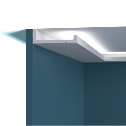 Потолочный плинтус под покраску с подсветкой Перфект Плюс P207 2000×40×120
