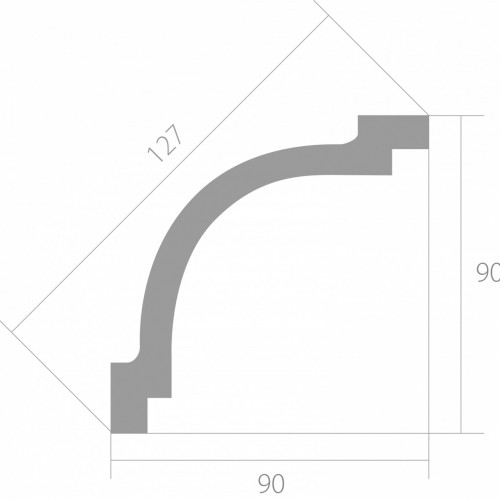 Потолочный плинтус ЛДФ под покраску Ultrawood CR 2390 2400×90×90 Потолочный плинтус ЛДФ под покраску Ultrawood CR 2390 2400×90×90