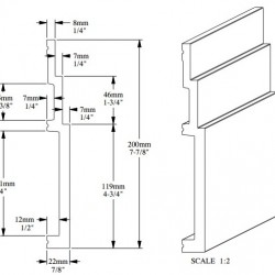 Плинтус под покраску Orac Decor Modern High Line SX181 2000×200×22