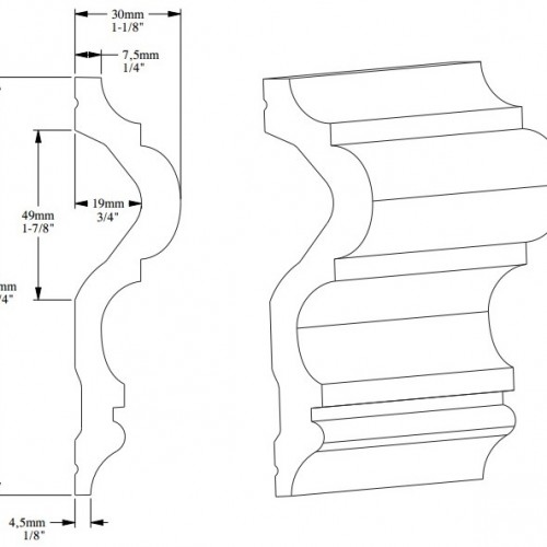 Молдинг под покраску Orac Decor Luxxus P8050 2000×120×30