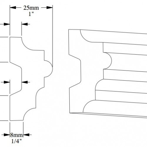 Молдинг под покраску Orac Decor Luxxus P9040 2000×50×25