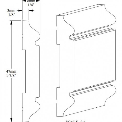 Молдинг под покраску Orac Decor Select PX144 2000×47×8