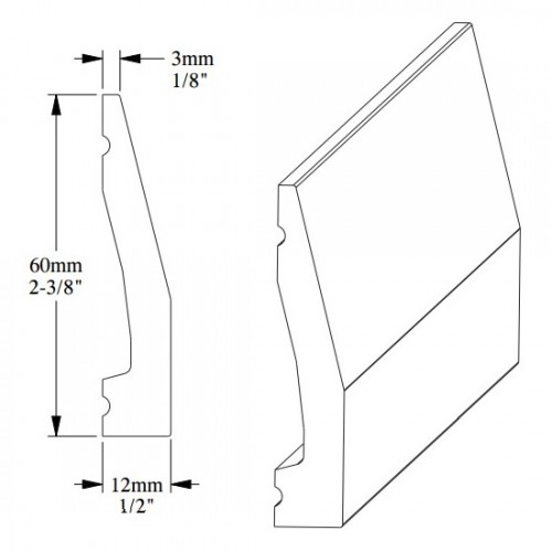 Плинтус под покраску Orac Decor Fundamentals SX159 2000×60×12 Плинтус под покраску Orac Decor Fundamentals SX159 2000×60×12
