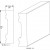 Плинтус под покраску Orac Decor Fundamentals SX162 40х10 мм, технический рисунок