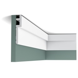 Потолочный плинтус под покраску Orac Decor Modern C395 с подсветкой 2000×31×155