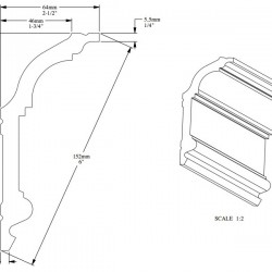 Потолочный плинтус под покраску гибкий Orac Decor Orac Luxxus C339F 2000×64×141