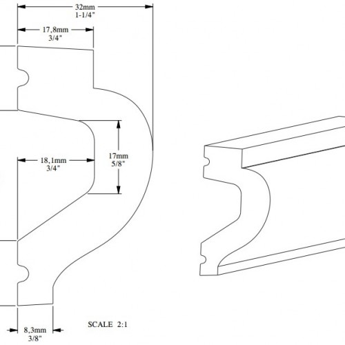 Гибкий молдинг под покраску Orac Decor Luxxus P3020F 2000×61×32