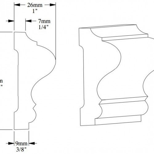 Гибкий молдинг под покраску Orac Decor Select P8020F 2000×60×26