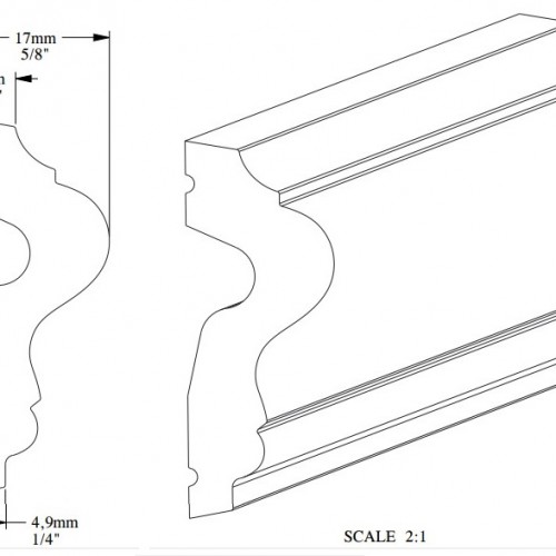 Гибкий молдинг под покраску Orac Decor Select P8030F 2000×41×17