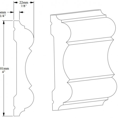 Гибкий молдинг под покраску Orac Decor Luxxus P8040F 2000×101×22