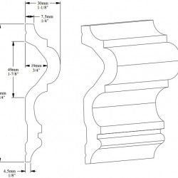Гибкий молдинг под покраску Orac Decor Orac Luxxus P8050F 2000×120×30