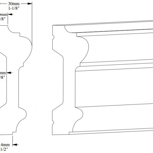Гибкий молдинг под покраску Orac Decor Luxxus P9010F 2000×91×30