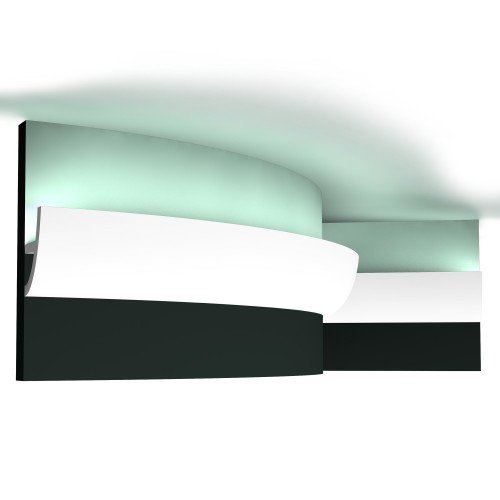 Потолочный плинтус под покраску гибкий Orac Decor Modern Antonio C373F с подсветкой 2000×50×80