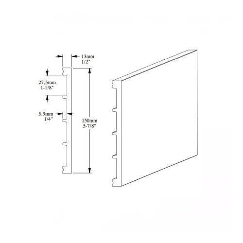 Плинтус под покраску Orac Decor Fundamentals SX168 2000×151×14